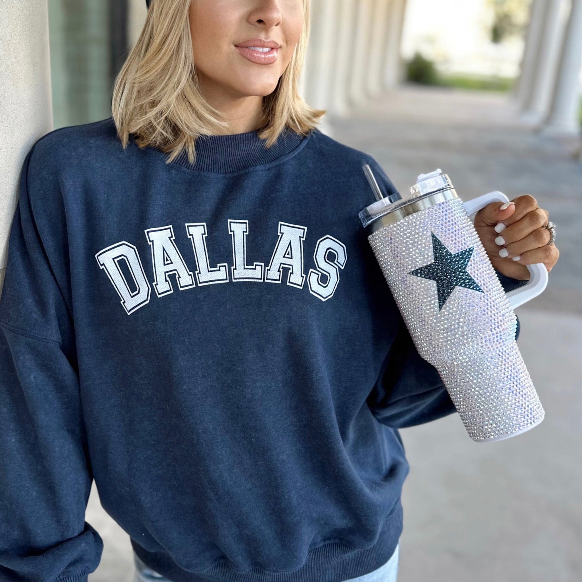 Rhinestone Bling Dallas Cowboys NFL Custom Stanley Cup 40 oz 30 oz Tumbler With Handle