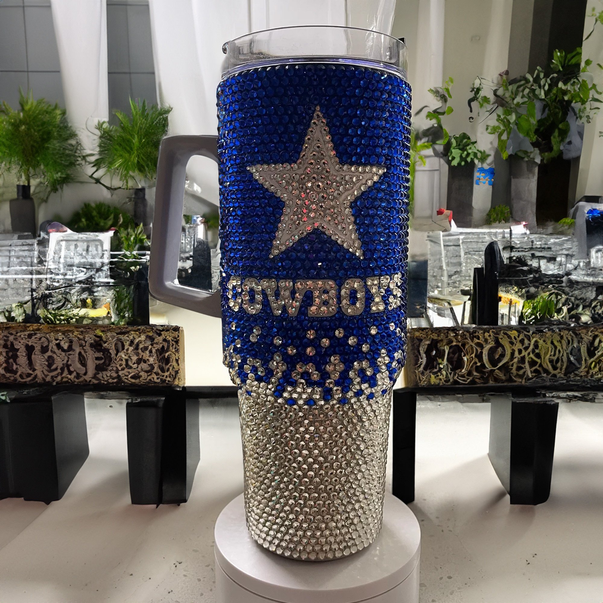 Rhinestone Bling Dallas Cowboys NFL Custom Stanley Cup 40 oz 30 oz Tumbler With Handle