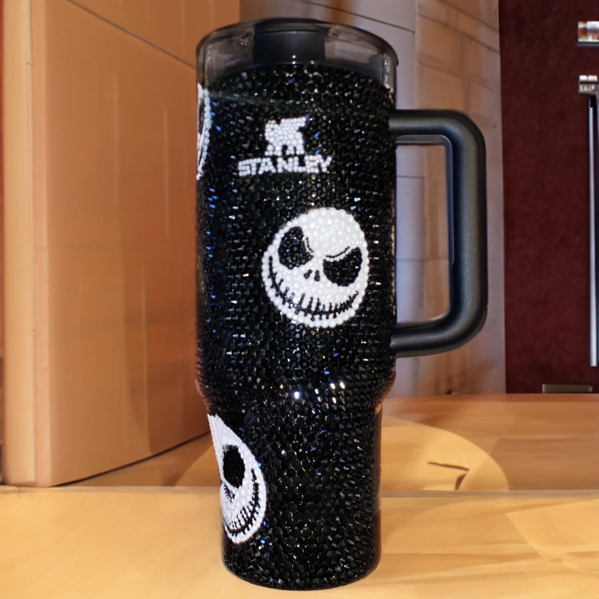Rhinestone Bling Halloween Jack Skellington Movies Custom Stanley Cup 40 oz 30 oz Tumbler With Handle