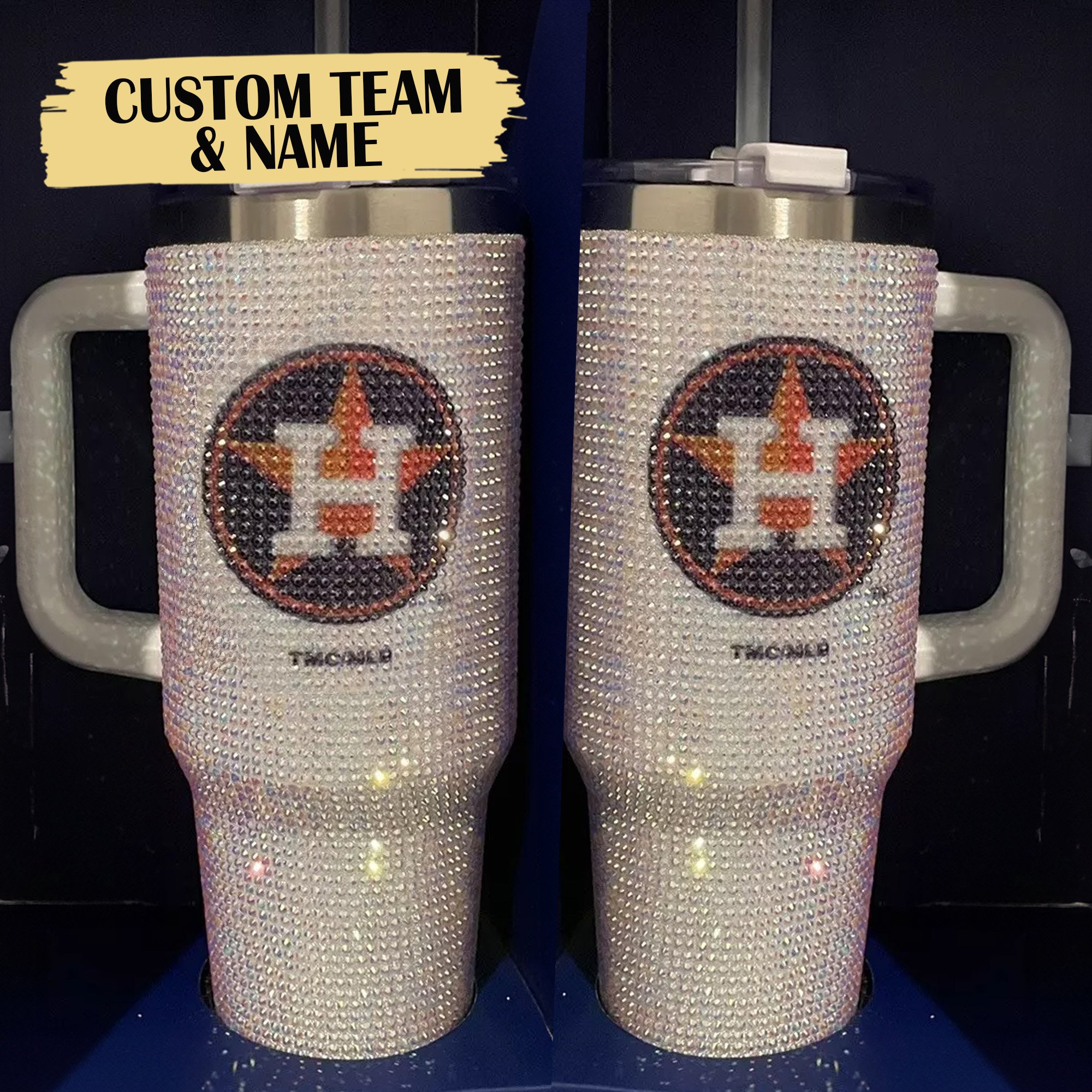 Rhinestone Bling Houston Astros MLB Custom Stanley Cup 40 oz 30 oz Tumbler With Handle