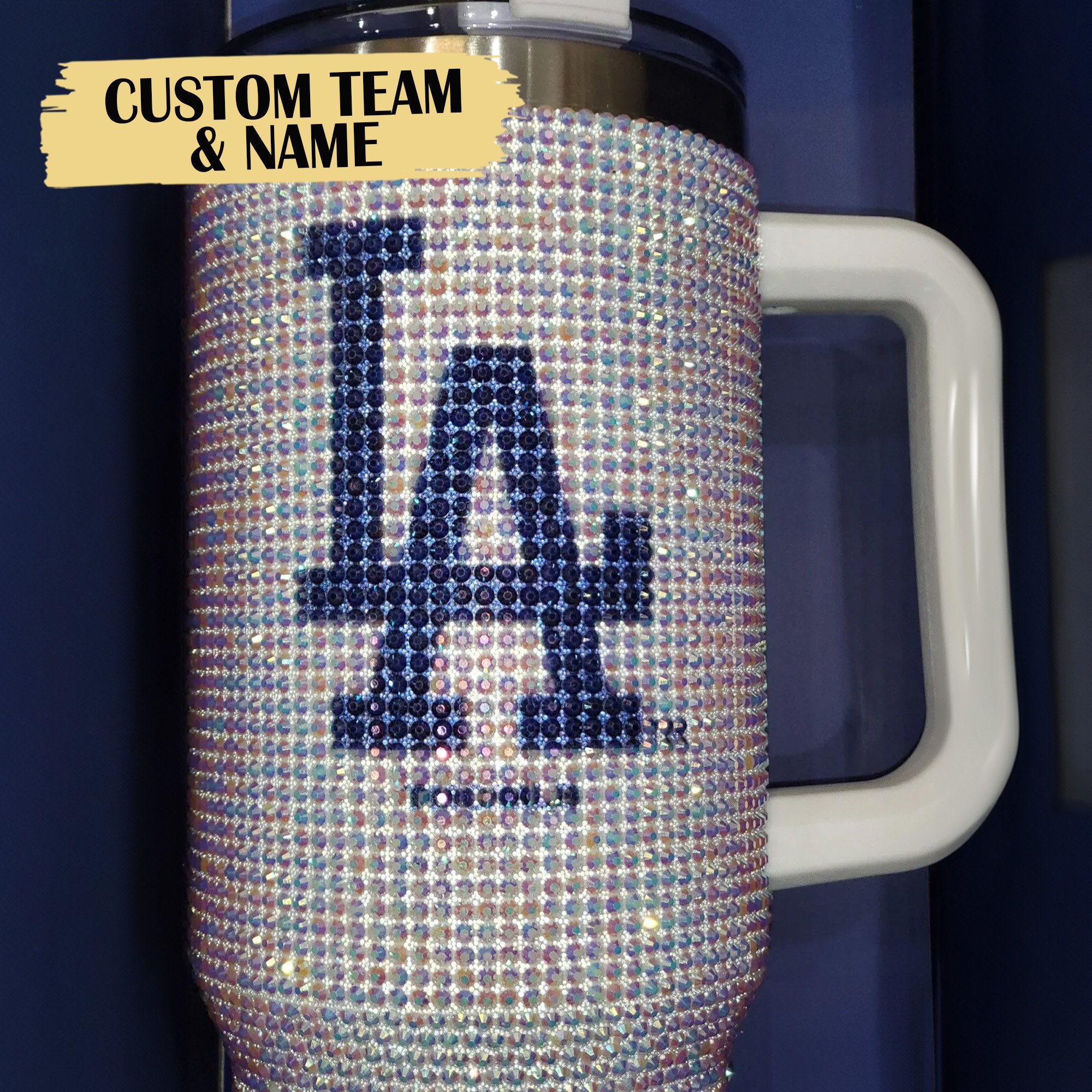 Rhinestone Bling Los Angeles Dodgers MLB Custom Stanley Cup 40 oz 30 oz Tumbler With Handle