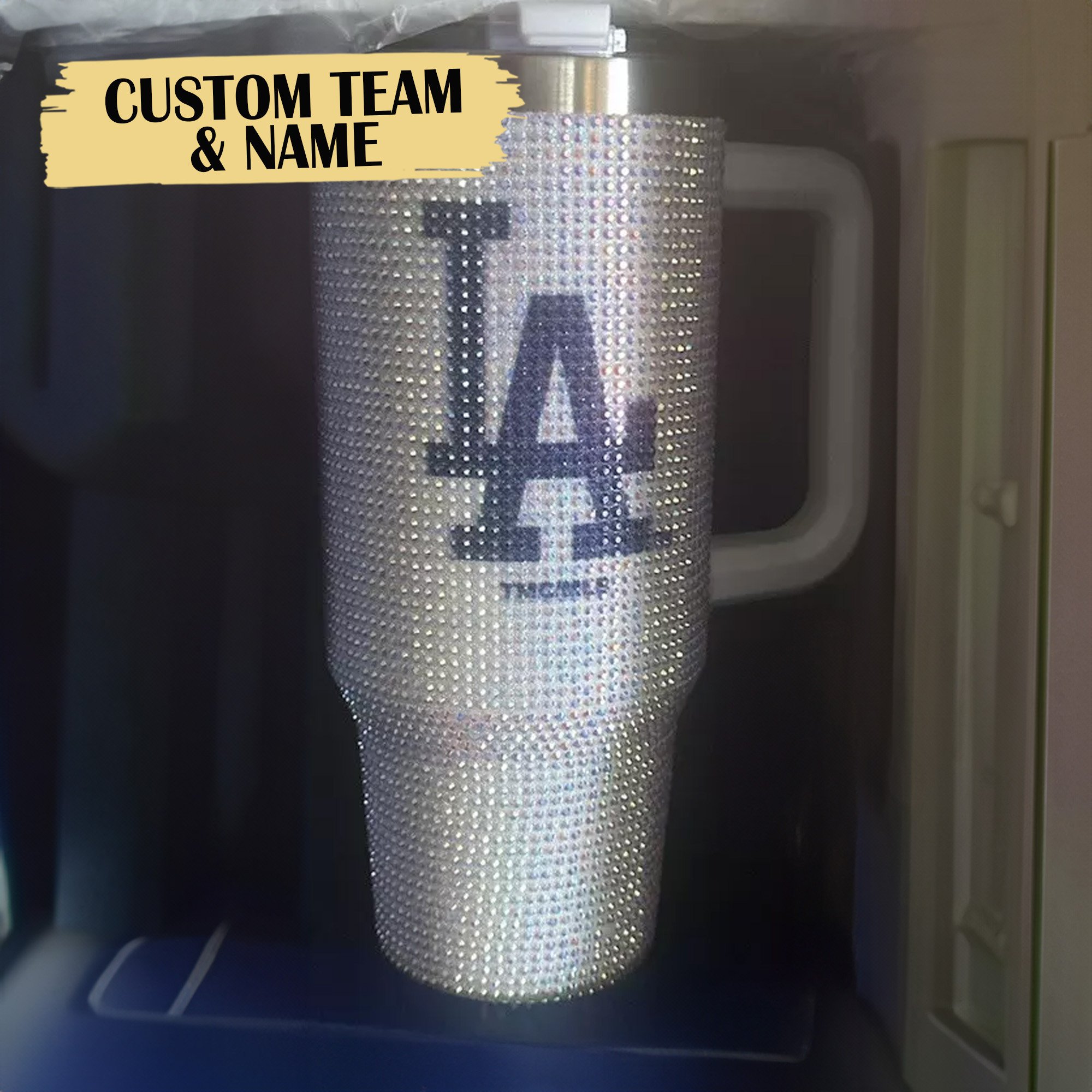 Rhinestone Bling Los Angeles Dodgers MLB Custom Stanley Cup 40 oz 30 oz Tumbler With Handle