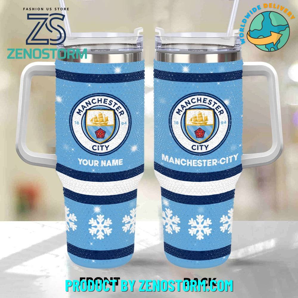 Rhinestone Bling Manchester City EPL Custom Stanley Cup 40 oz 30 oz Tumbler With Handle
