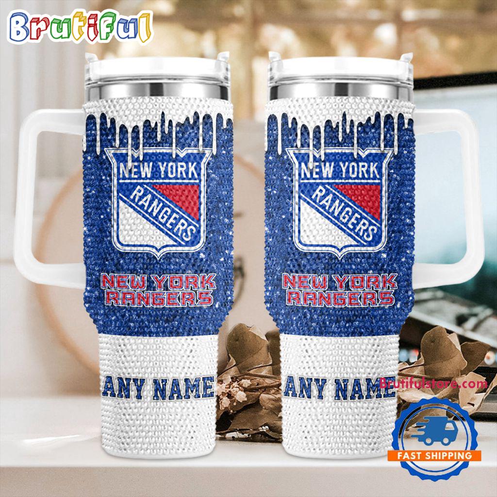 Rhinestone Bling New York Rangers NHL Sports Custom Stanley Cup 40 oz 30 oz Tumbler With Handle
