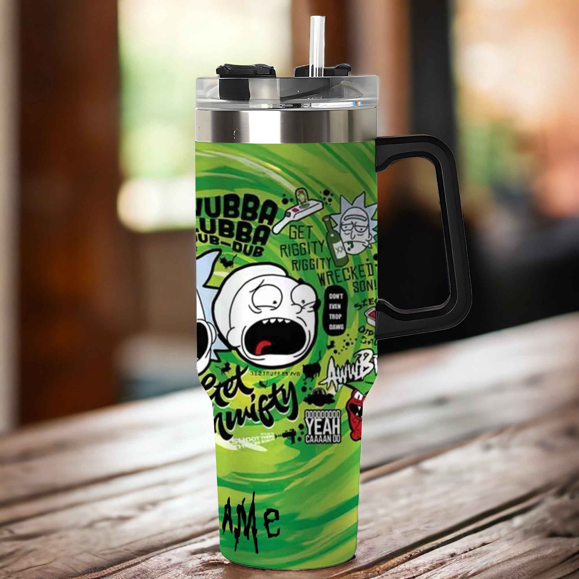 Rick and Morty Cartoon Custom Stanley Cup 40 oz 30 oz Tumbler With Handle