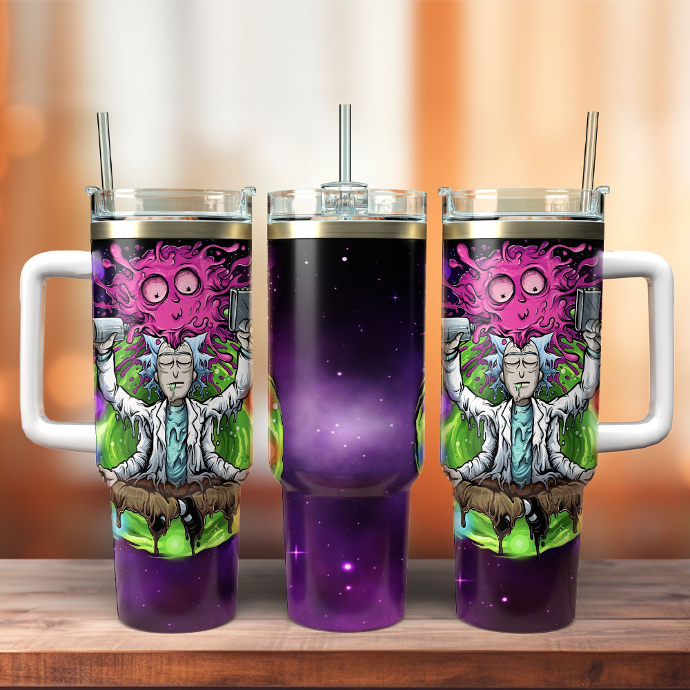 Rick And Morty Cartoon Custom Stanley Cup 40 oz 30 oz Tumbler With Handle