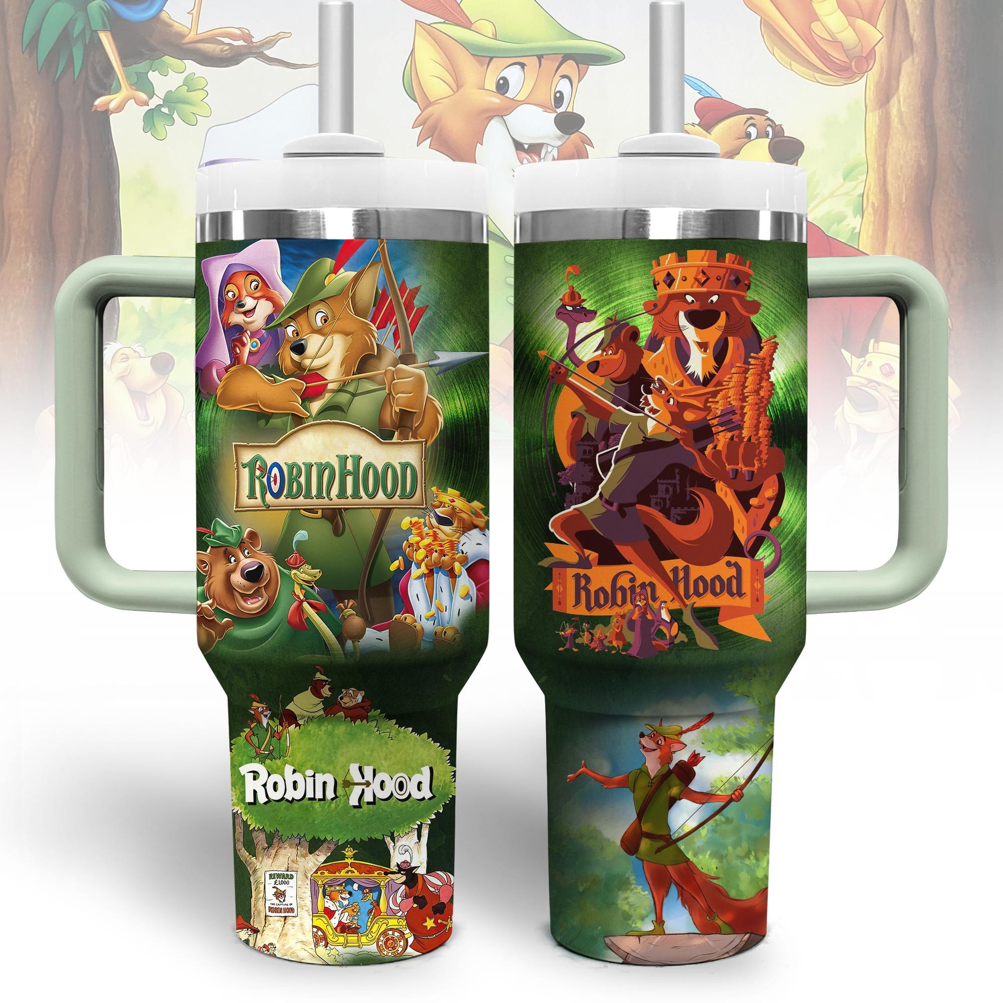 Robin Hood Cartoon Custom Stanley Cup 40 oz 30 oz Tumbler With Handle