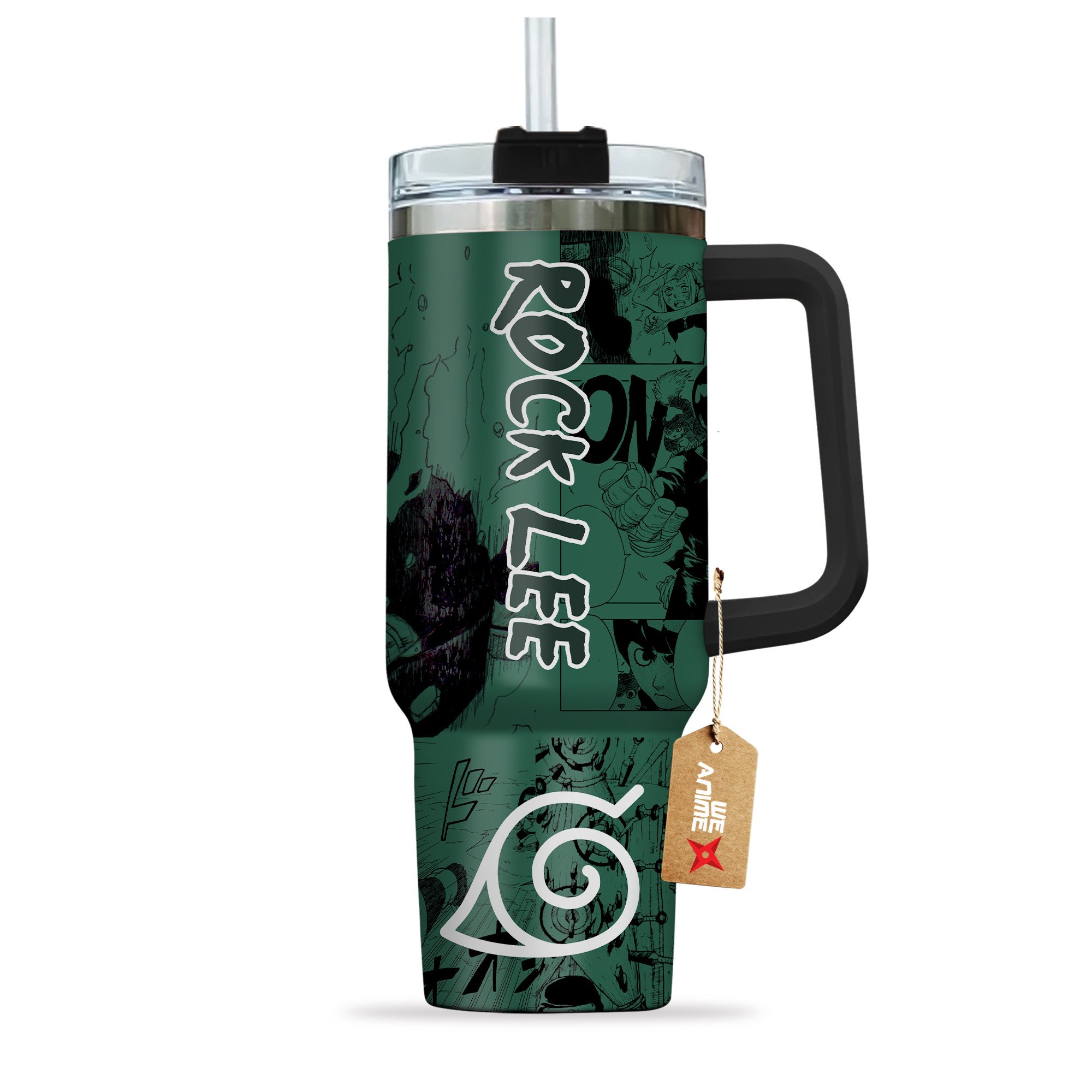 Rock Lee Naruto Anime Custom Stanley Cup 40 oz 30 oz Tumbler With Handle