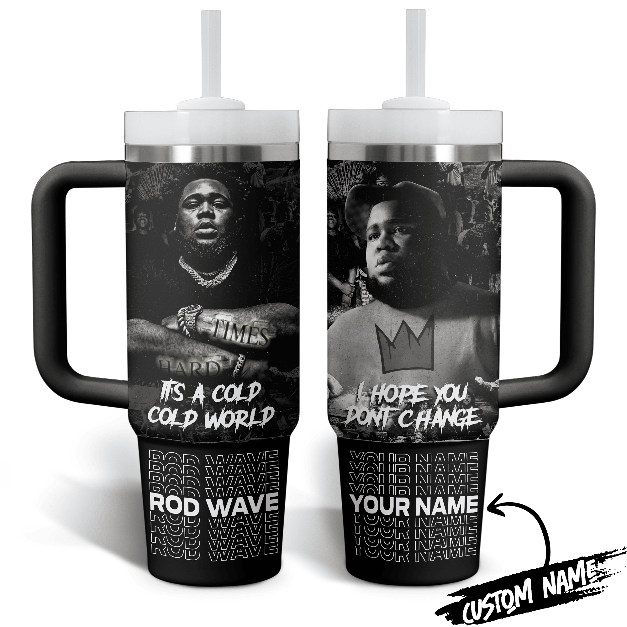 Rod Wave Music Custom Stanley Cup 40 oz 30 oz Tumbler With Handle