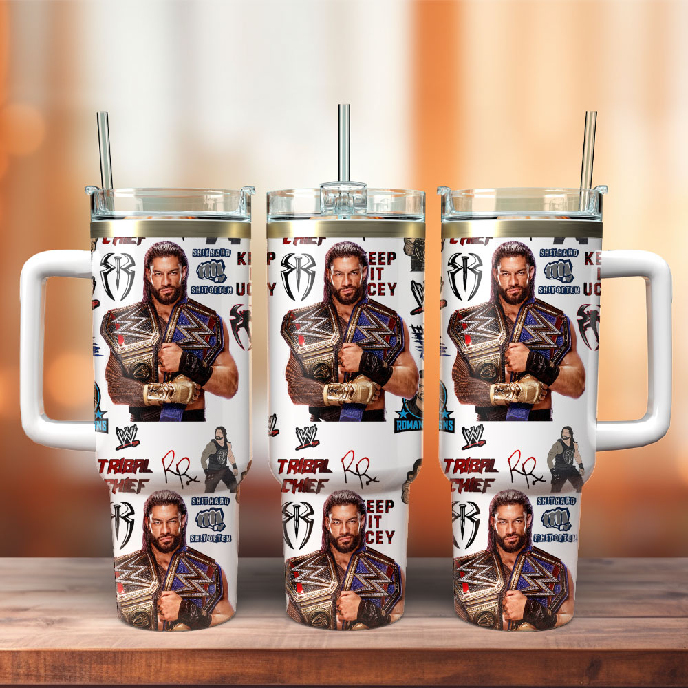 Roman Reigns WWE Custom Stanley Cup 40 oz 30 oz Tumbler With Handle