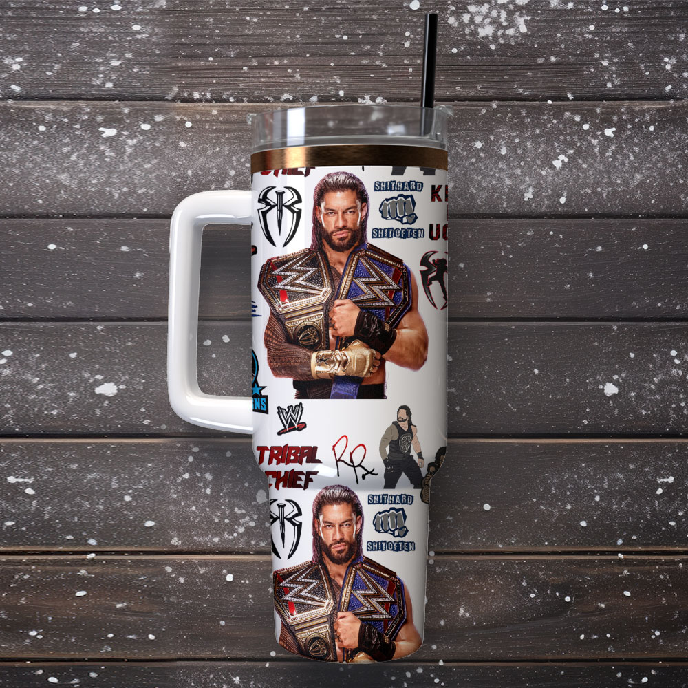 Roman Reigns WWE Custom Stanley Cup 40 oz 30 oz Tumbler With Handle