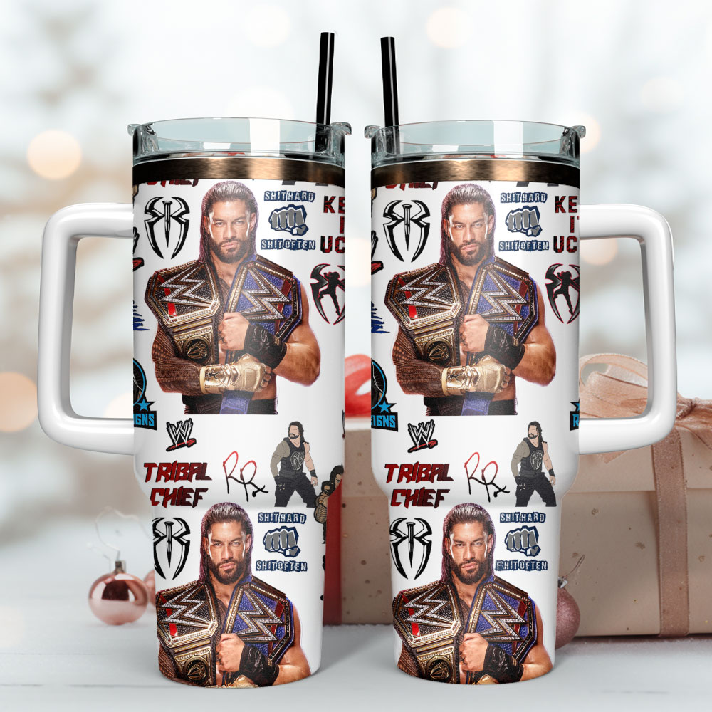 Roman Reigns WWE Custom Stanley Cup 40 oz 30 oz Tumbler With Handle
