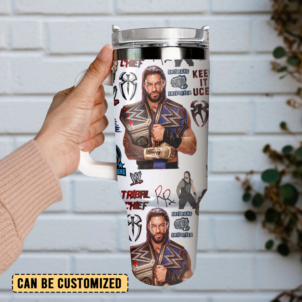 Roman Reigns WWE Custom Stanley Cup 40 oz 30 oz Tumbler With Handle