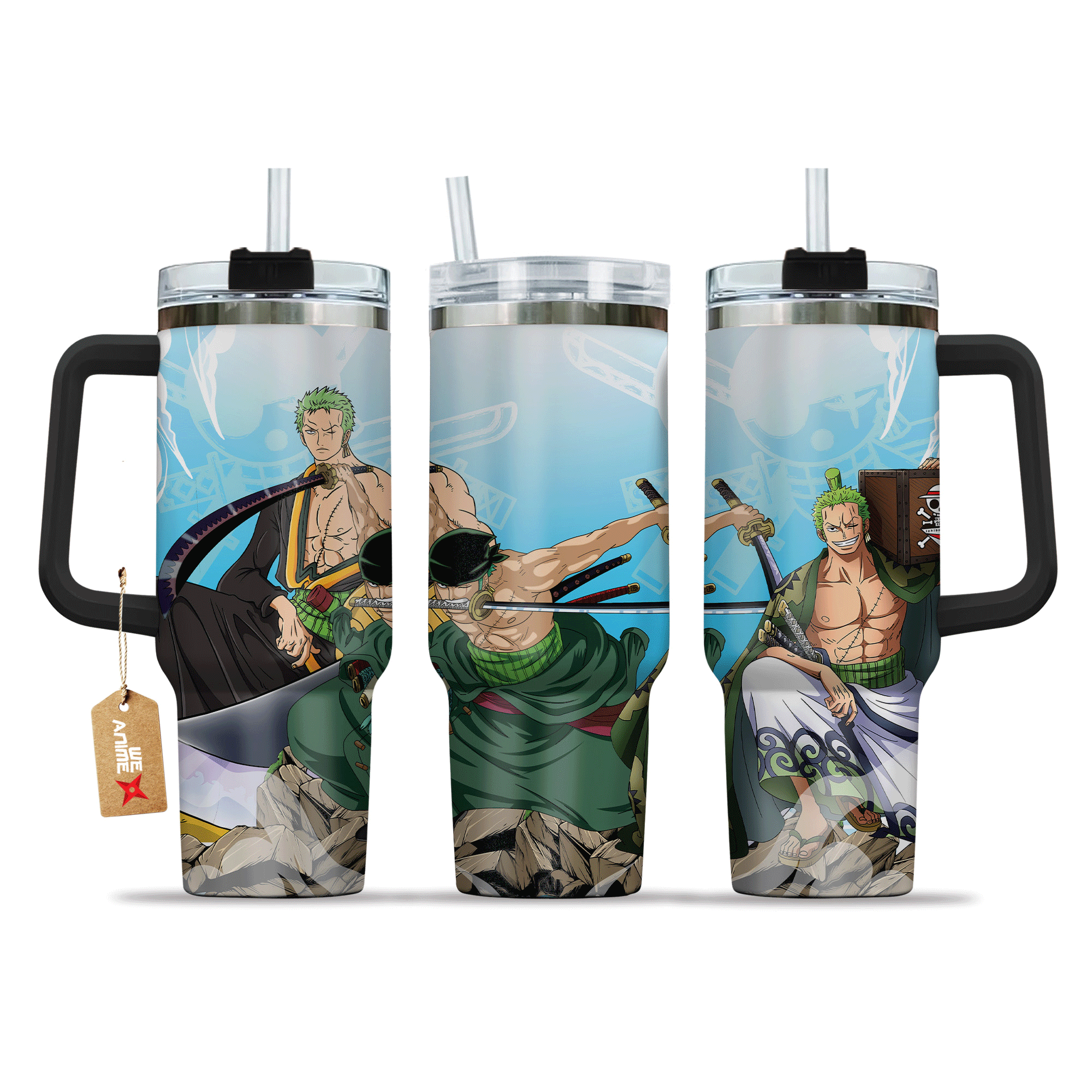 Roronoa Zoro One Piece Anime Custom Stanley Cup 40 oz 30 oz Tumbler With Handle