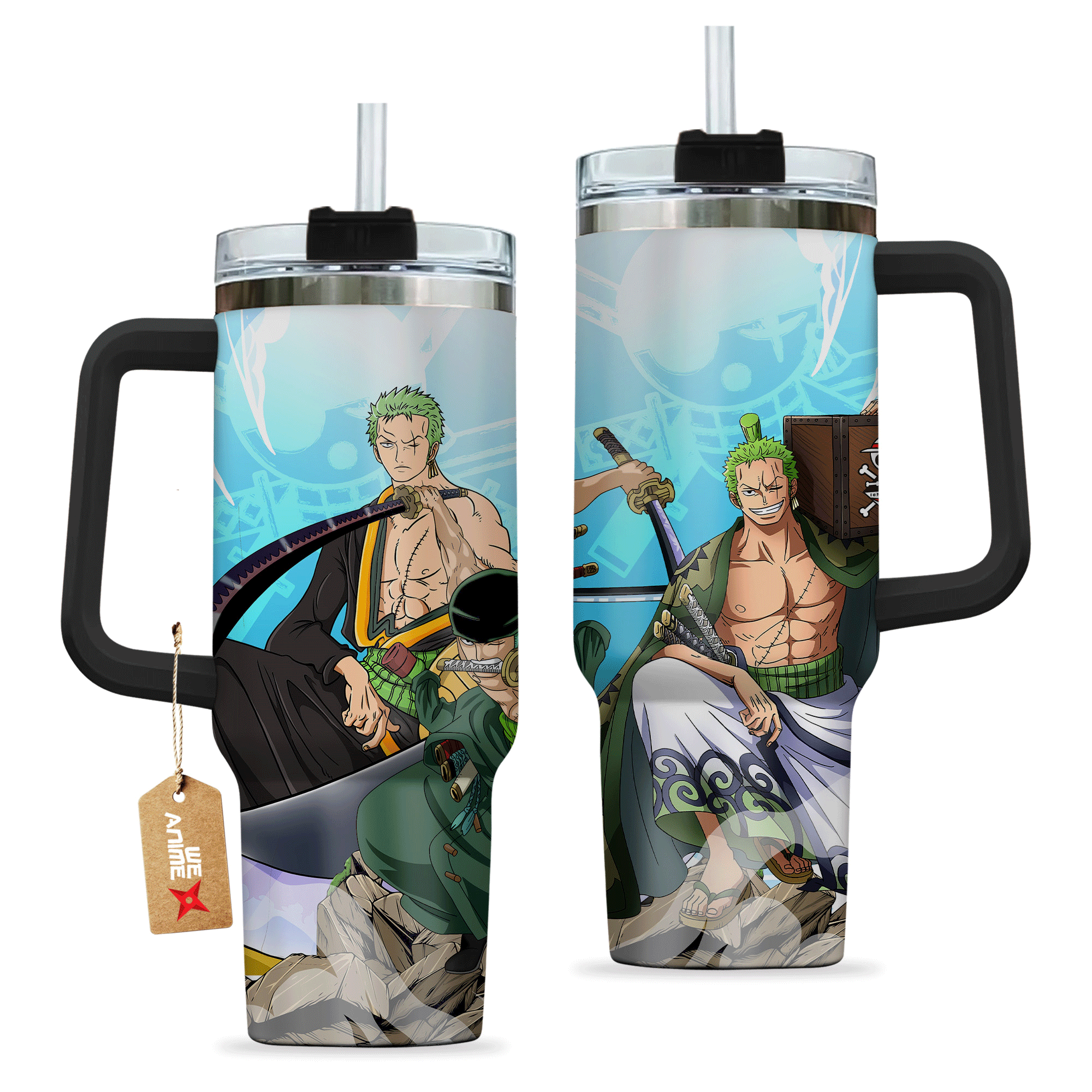 Roronoa Zoro One Piece Anime Custom Stanley Cup 40 oz 30 oz Tumbler With Handle