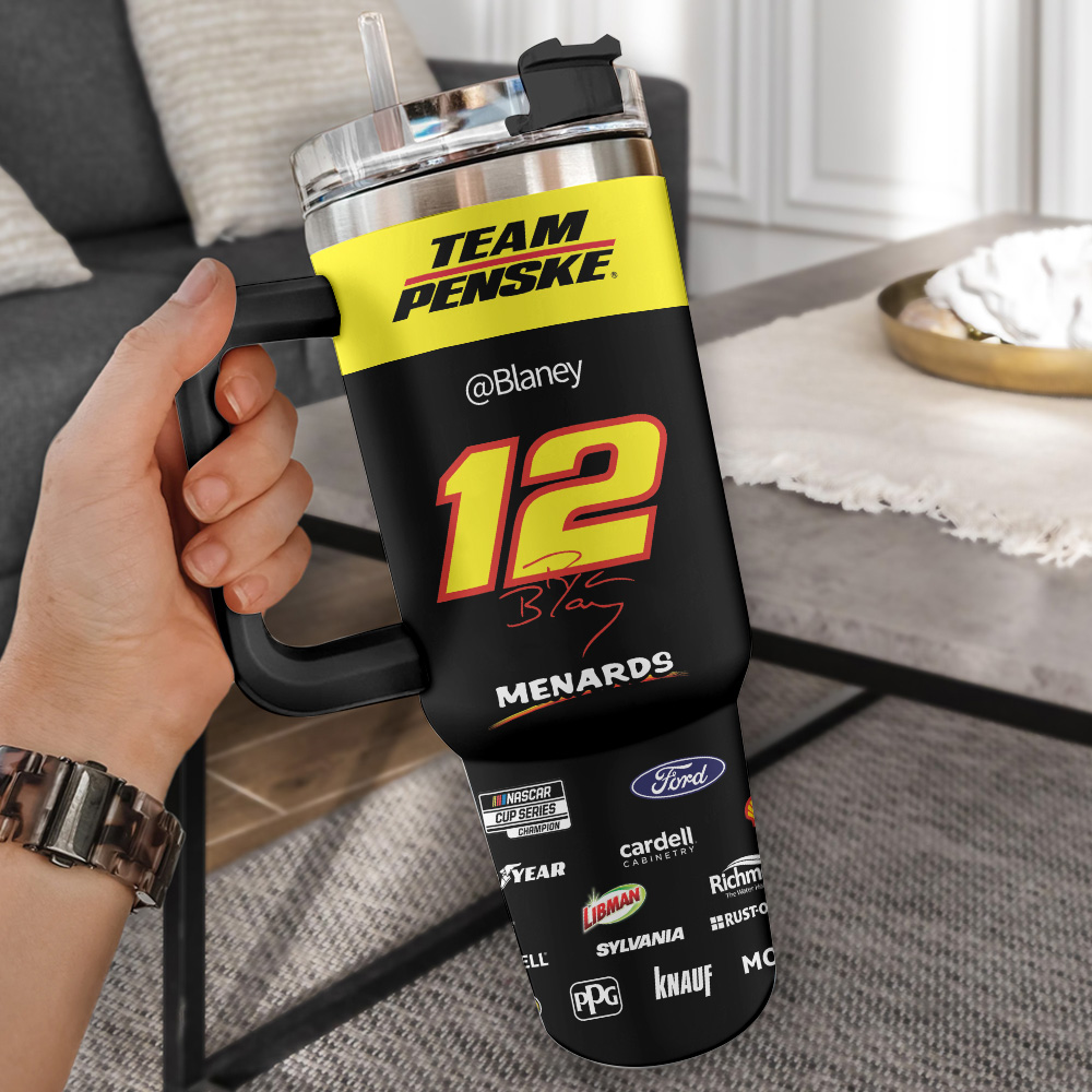 Ryan Blaney x Team Penske NASCAR Custom Stanley Cup 40 oz 30 oz Tumbler With Handle
