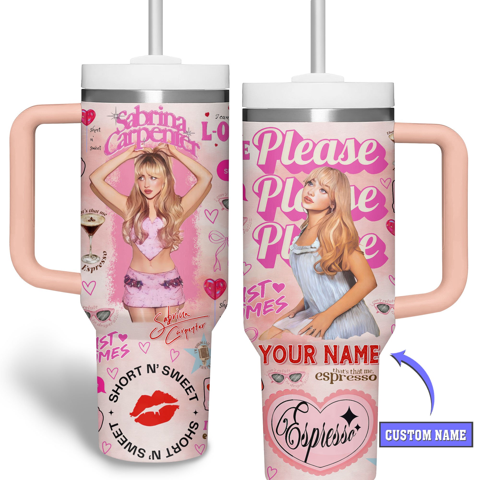Sabrina Carpenter Music Custom Stanley Cup 40 oz 30 oz Tumbler With Handle