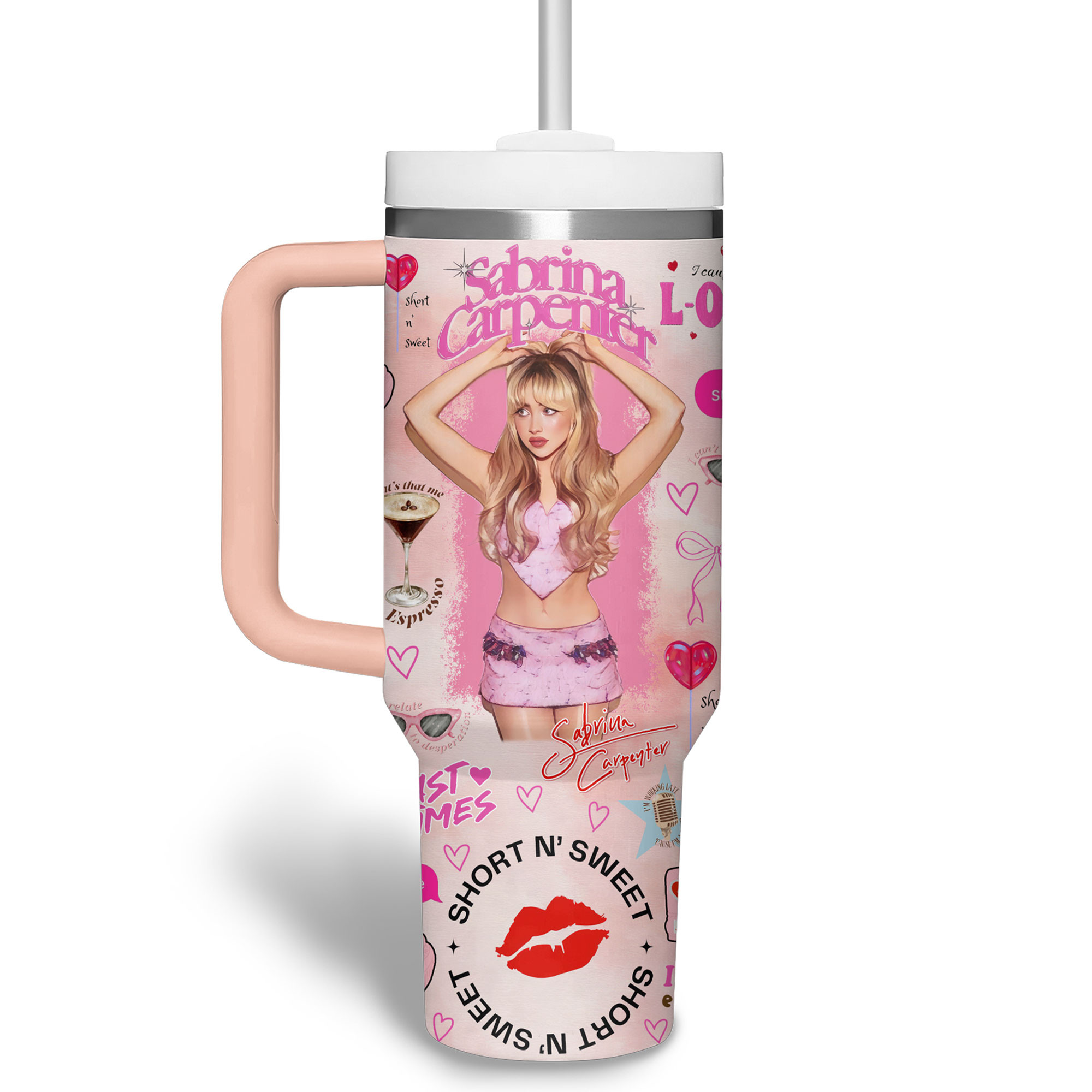 Sabrina Carpenter Music Custom Stanley Cup 40 oz 30 oz Tumbler With Handle