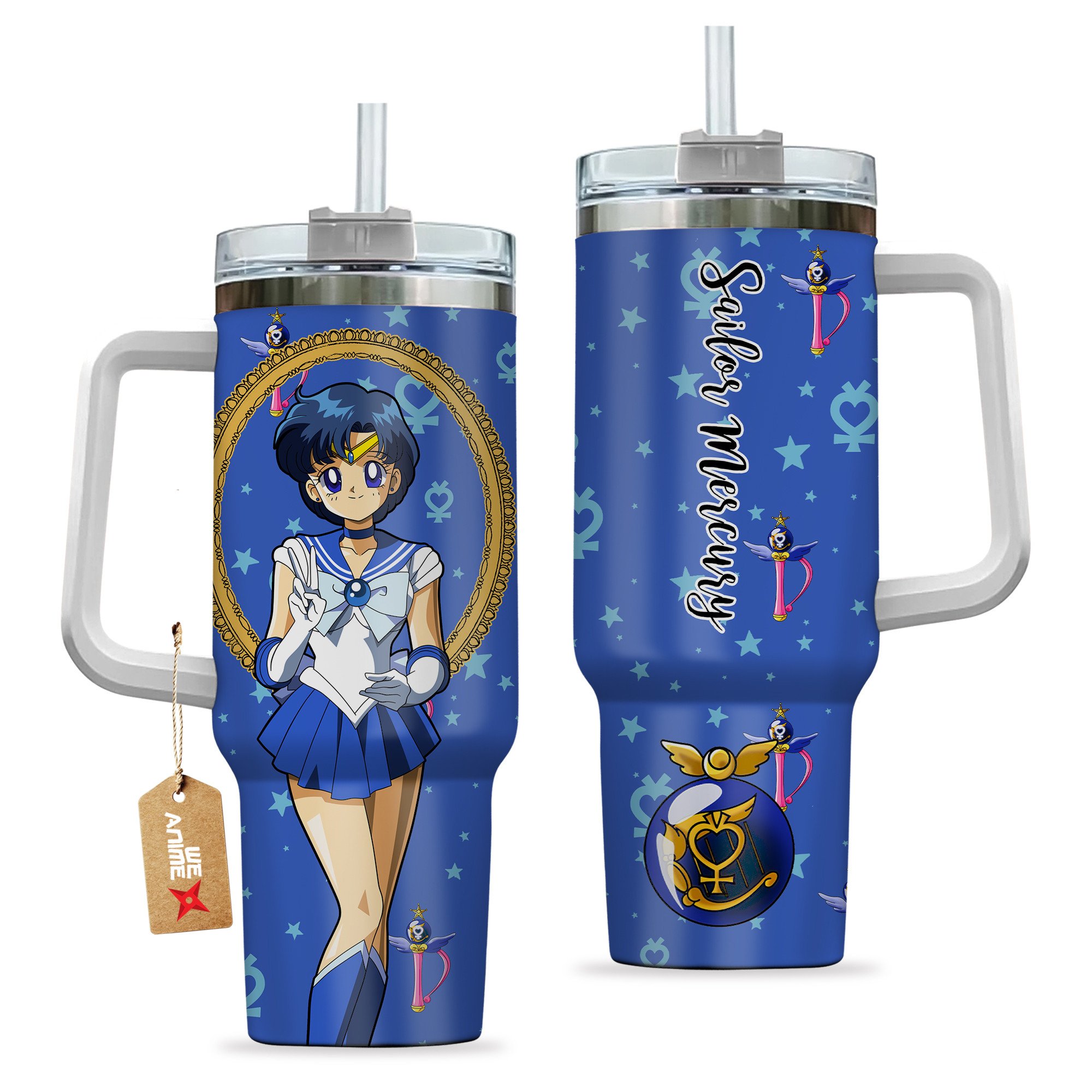 Sailor Mercury Sailor Moon Anime Custom Stanley Cup 40 oz 30 oz Tumbler With Handle