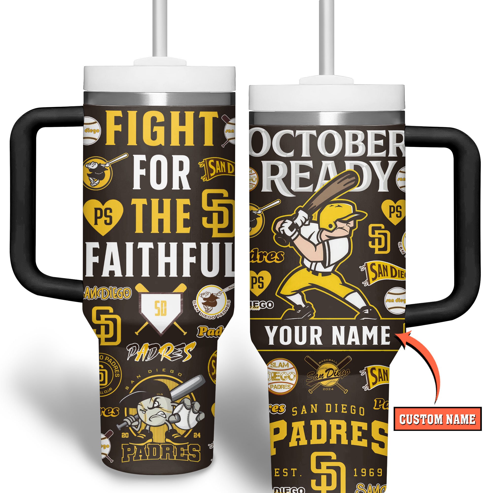 San Diego Padres MLB Custom Stanley Cup 40 oz 30 oz Tumbler With Handle
