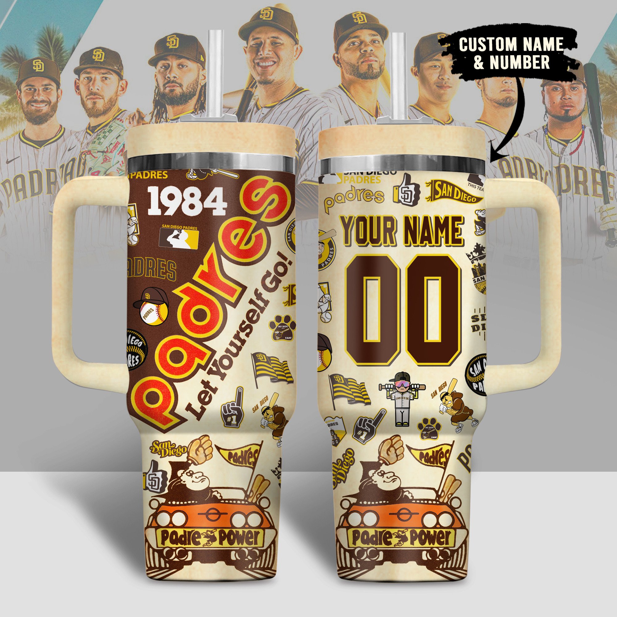 San Diego Padres MLB Custom Stanley Cup 40 oz 30 oz Tumbler With Handle