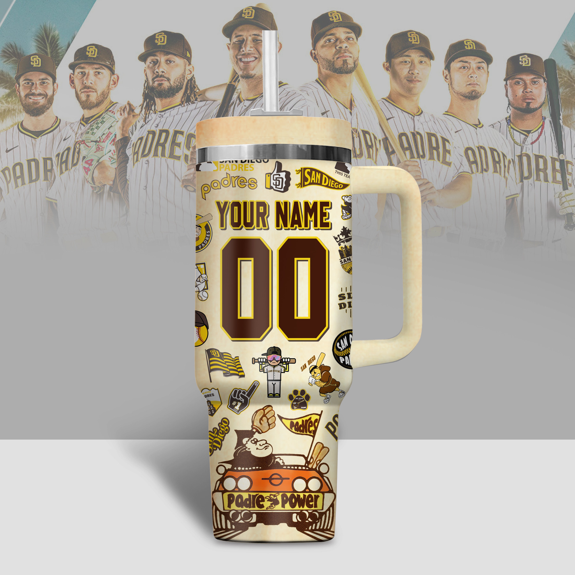 San Diego Padres MLB Custom Stanley Cup 40 oz 30 oz Tumbler With Handle