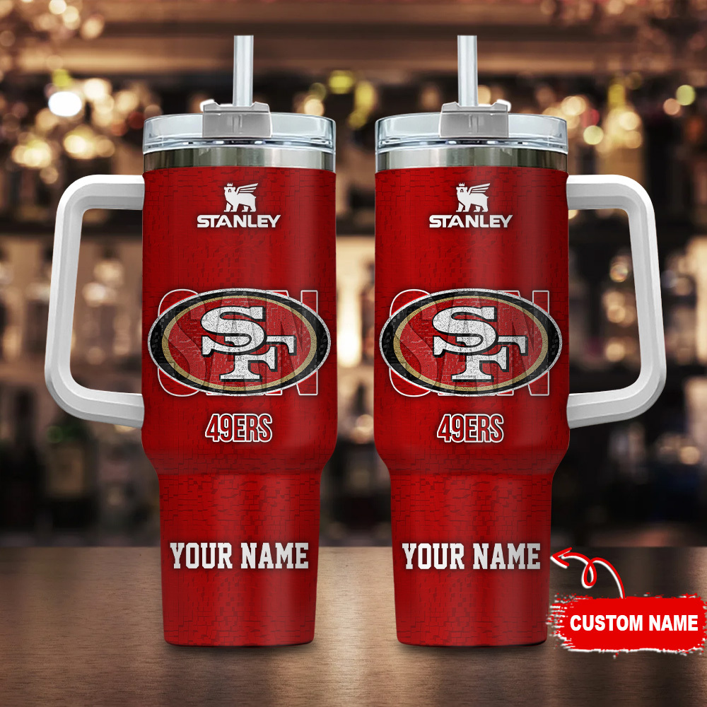 San Francisco 49ers NFL 3D Logo Custom Stanley Cup 40 oz 30 oz Tumbler With Handle