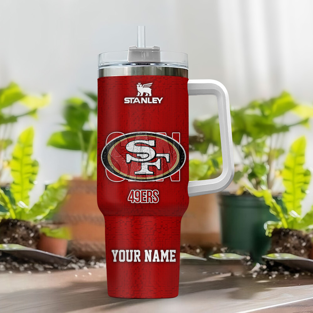 San Francisco 49ers NFL 3D Logo Custom Stanley Cup 40 oz 30 oz Tumbler With Handle