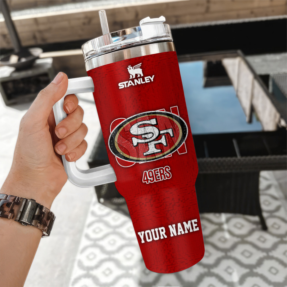 San Francisco 49ers NFL 3D Logo Custom Stanley Cup 40 oz 30 oz Tumbler With Handle