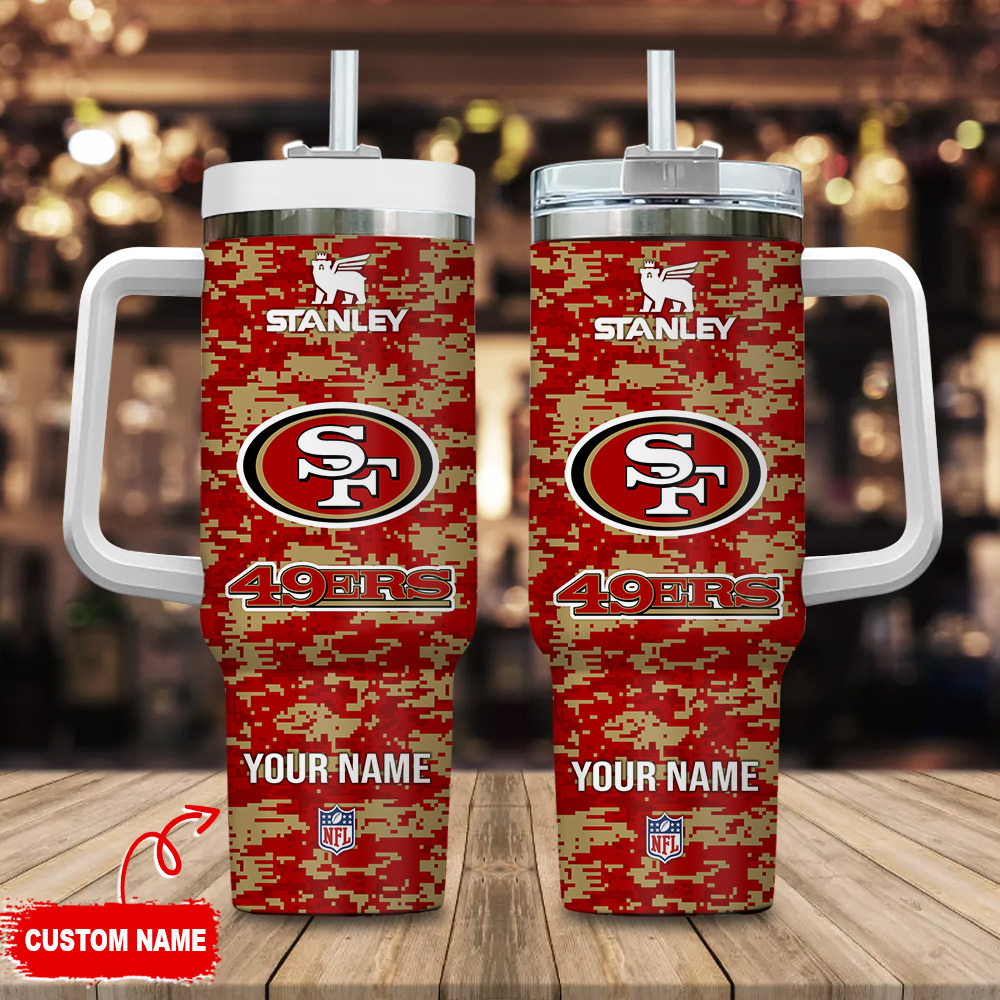 San Francisco 49ers NFL Camouflage Custom Stanley Cup 40 oz 30 oz Tumbler With Handle