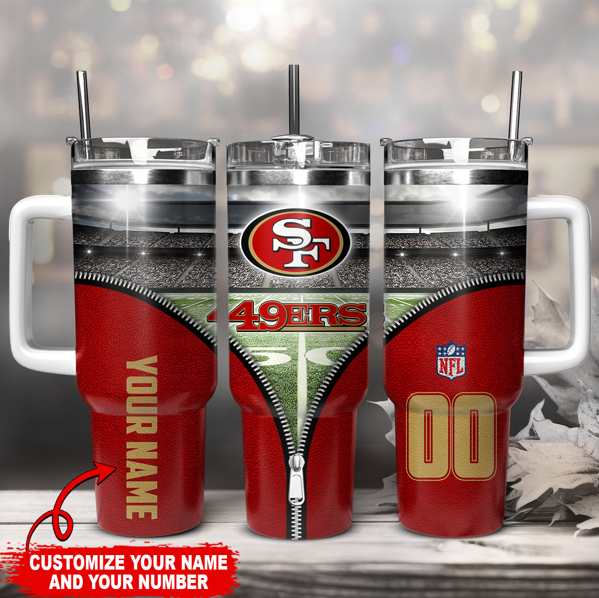 San Francisco 49ers NFL Custom Stanley Cup 40 oz 30 oz Tumbler With Handle