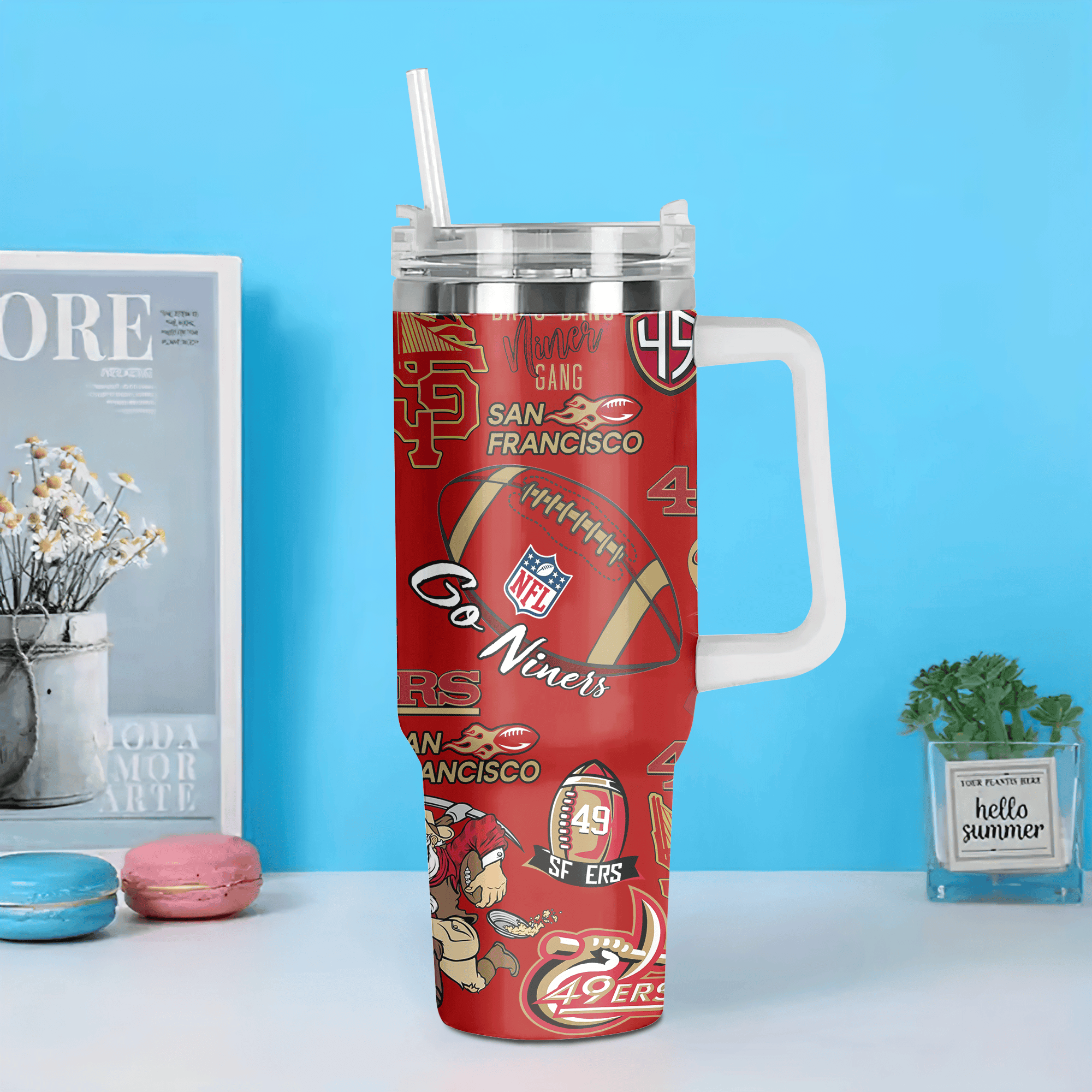 San Francisco 49ers NFL Custom Stanley Cup 40 oz 30 oz Tumbler With Handle
