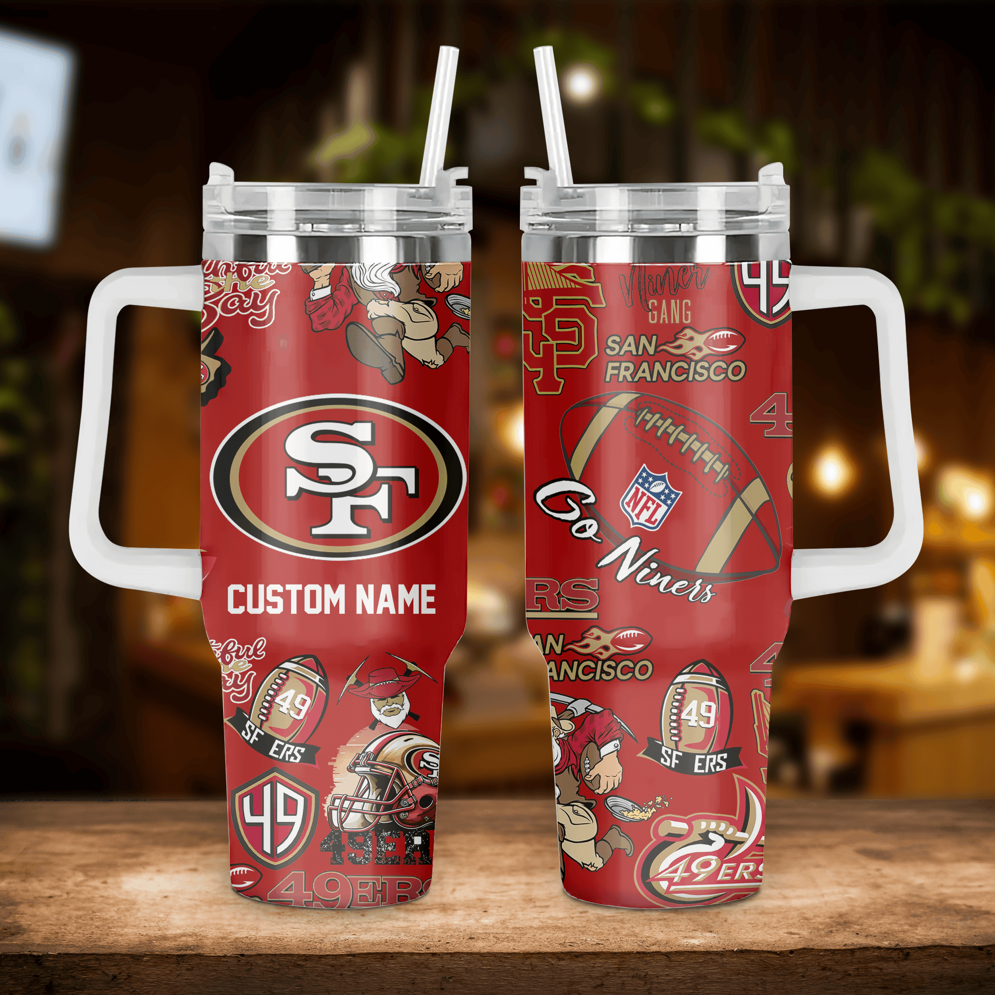 San Francisco 49ers NFL Custom Stanley Cup 40 oz 30 oz Tumbler With Handle