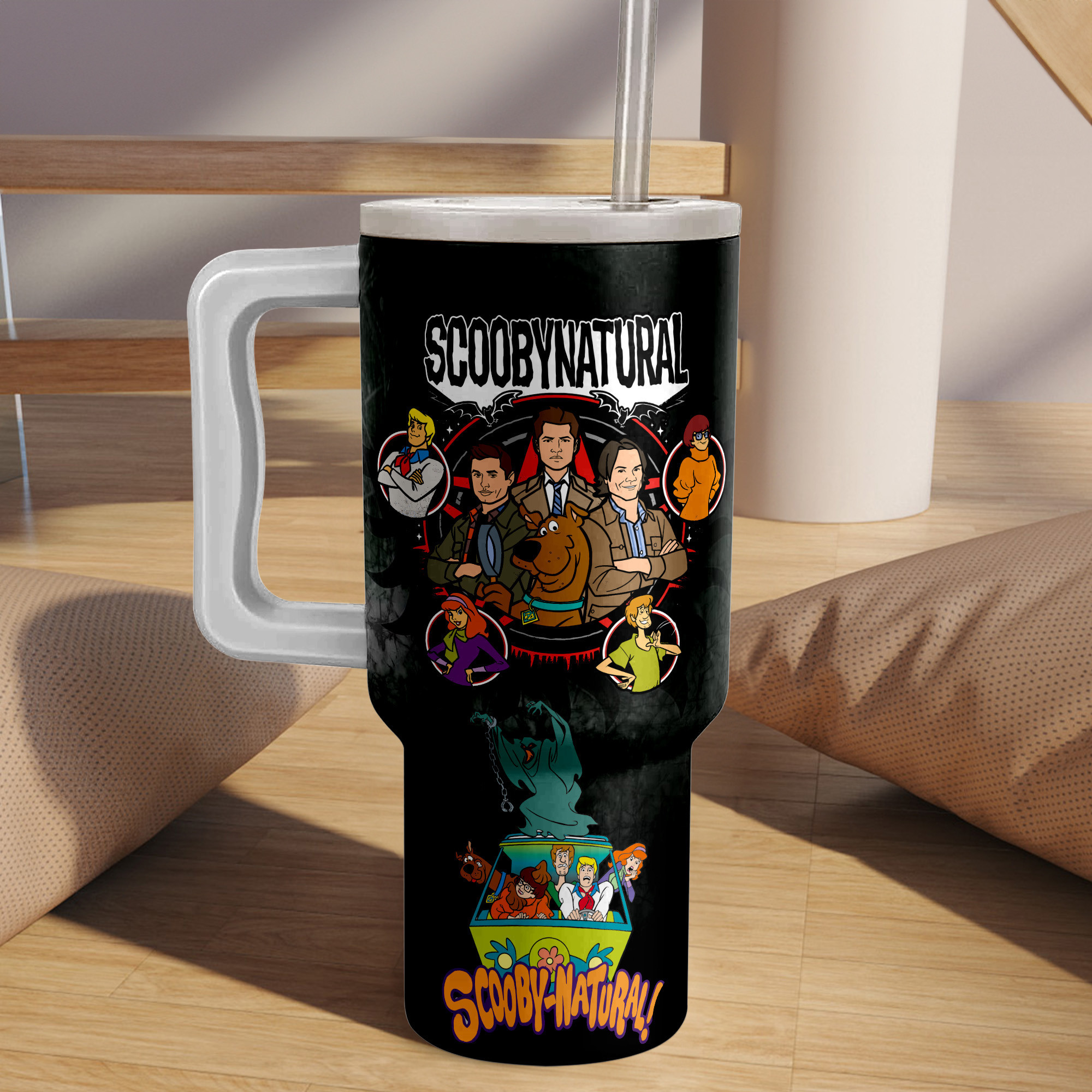 Scooby-Doo X Supernatural Cartoon Custom Stanley Cup 40 oz 30 oz Tumbler With Handle
