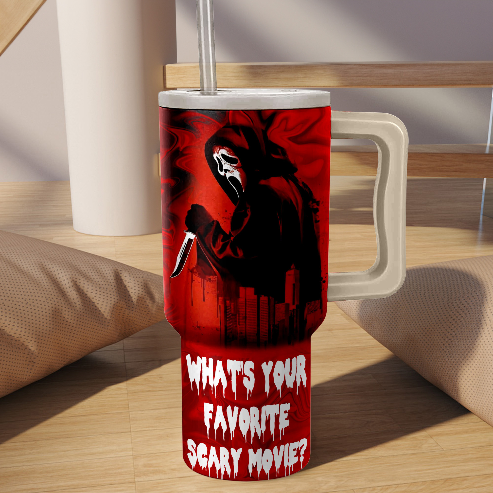 Scream Movies Custom Stanley Cup 40 oz 30 oz Tumbler With Handle
