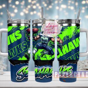 Seattle Seahawks Custom Stanley Cup 40 oz 30 oz Tumbler With Handle