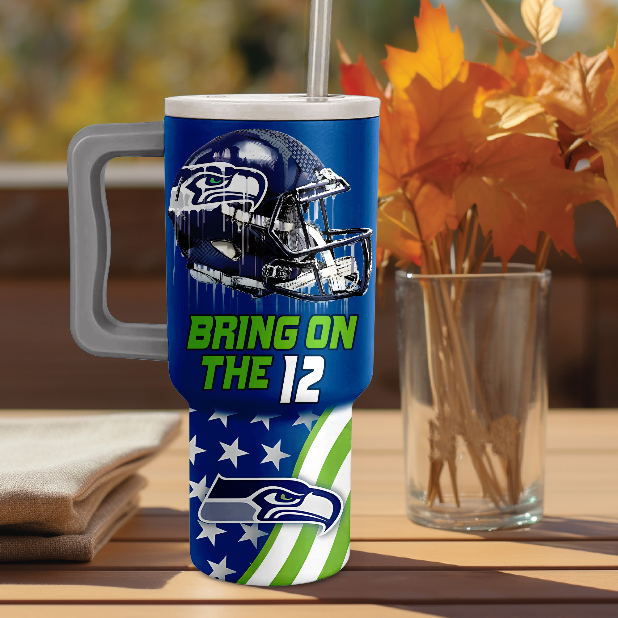 Seattle Seahawks NFL Custom Stanley Cup 40 oz 30 oz Tumbler With Handle