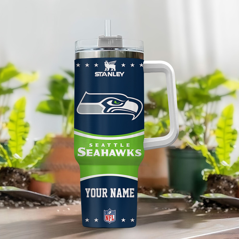 Seattle Seahawks NFL Custom Stanley Cup 40 oz 30 oz Tumbler With Handle