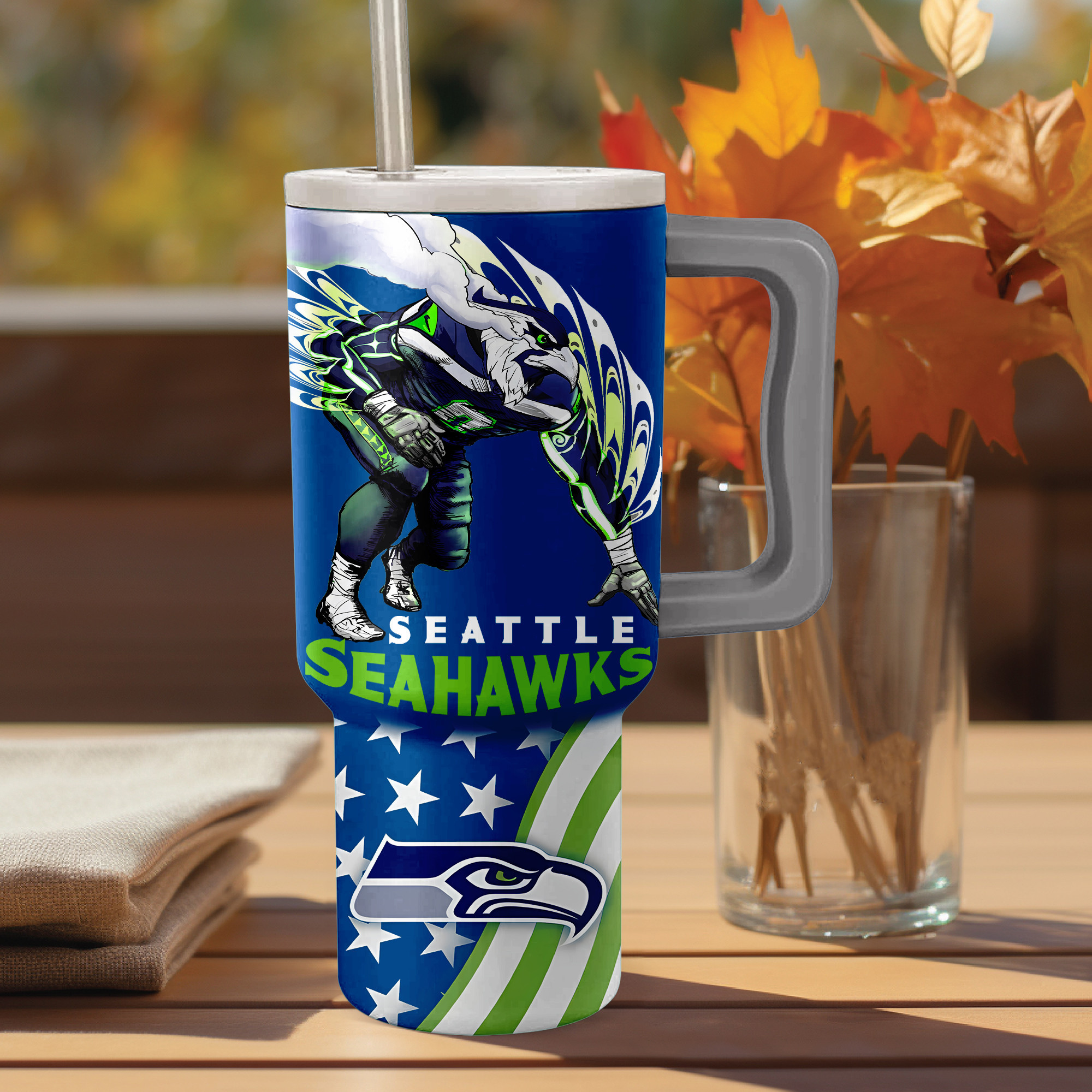Seattle Seahawks NFL Custom Stanley Cup 40 oz 30 oz Tumbler With Handle