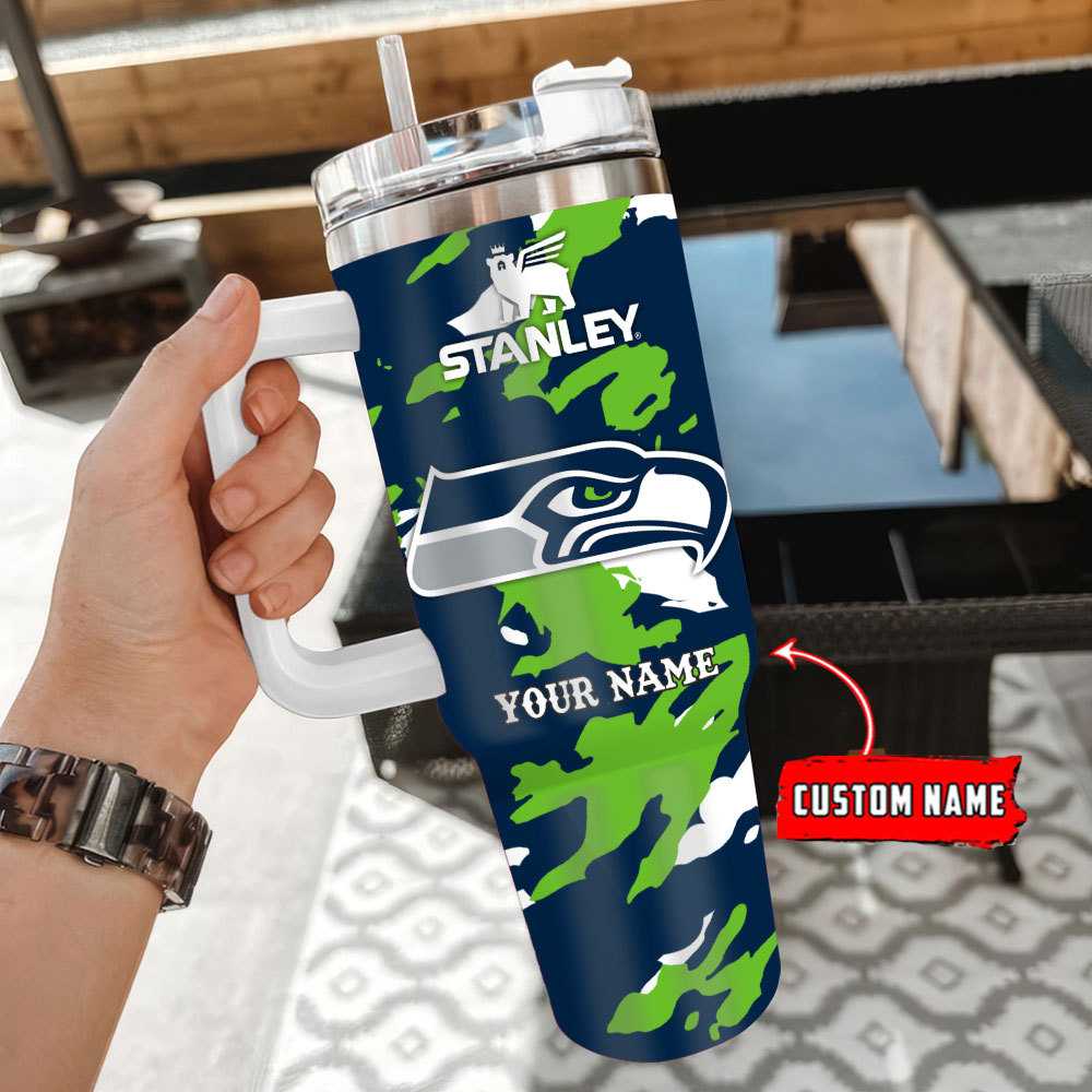 Seattle Seahawks NFL Custom Stanley Cup 40 oz 30 oz Tumbler With Handle