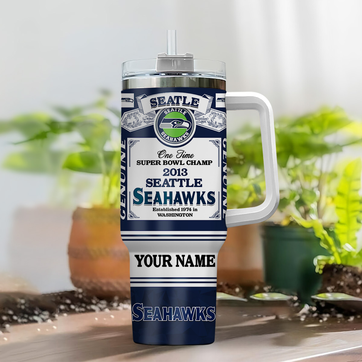 Seattle Seahawks NFL Super Bowl Champs Pride Custom Stanley Cup 40 oz 30 oz Tumbler With Handle