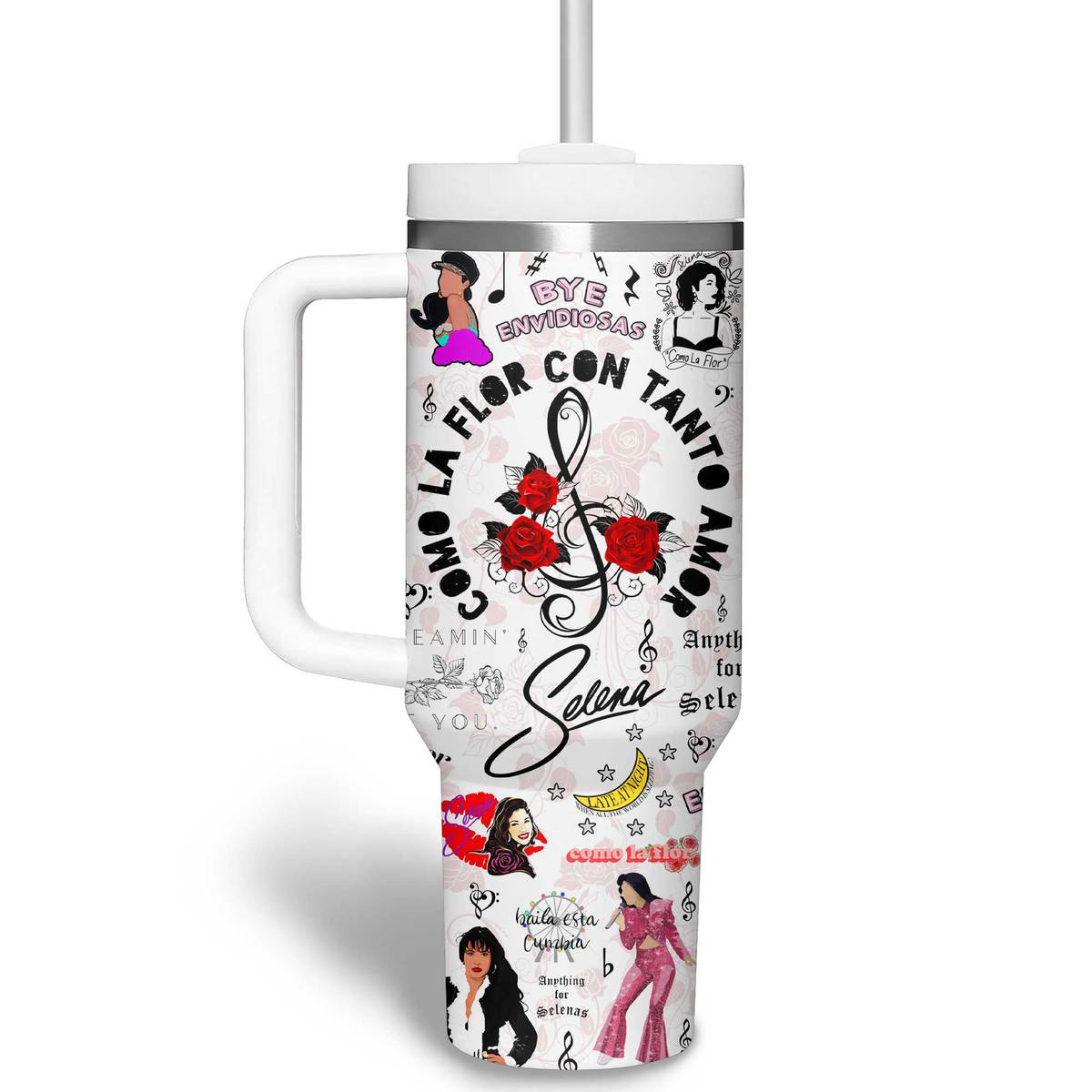 Selena Music Custom Stanley Cup 40 oz 30 oz Tumbler With Handle
