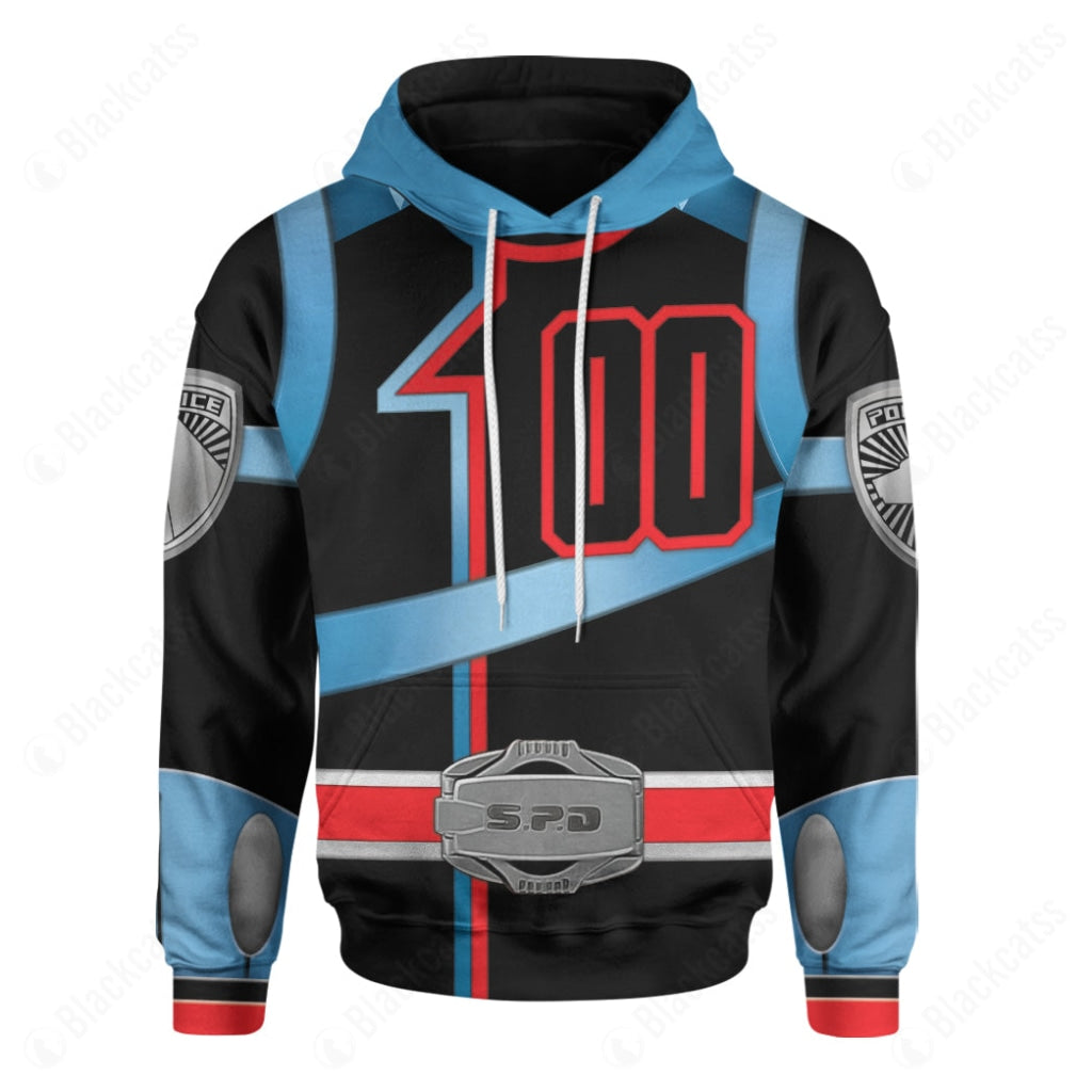 Shadow Power Rangers S.P.D. Costume Hoodie Sweatshirt T-Shirt Sweatpants Tracksuit - Stormmerch Exclusive