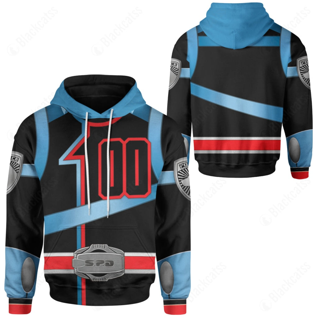 Shadow Power Rangers S.P.D. Costume Hoodie Sweatshirt T-Shirt Sweatpants Tracksuit - Stormmerch Exclusive
