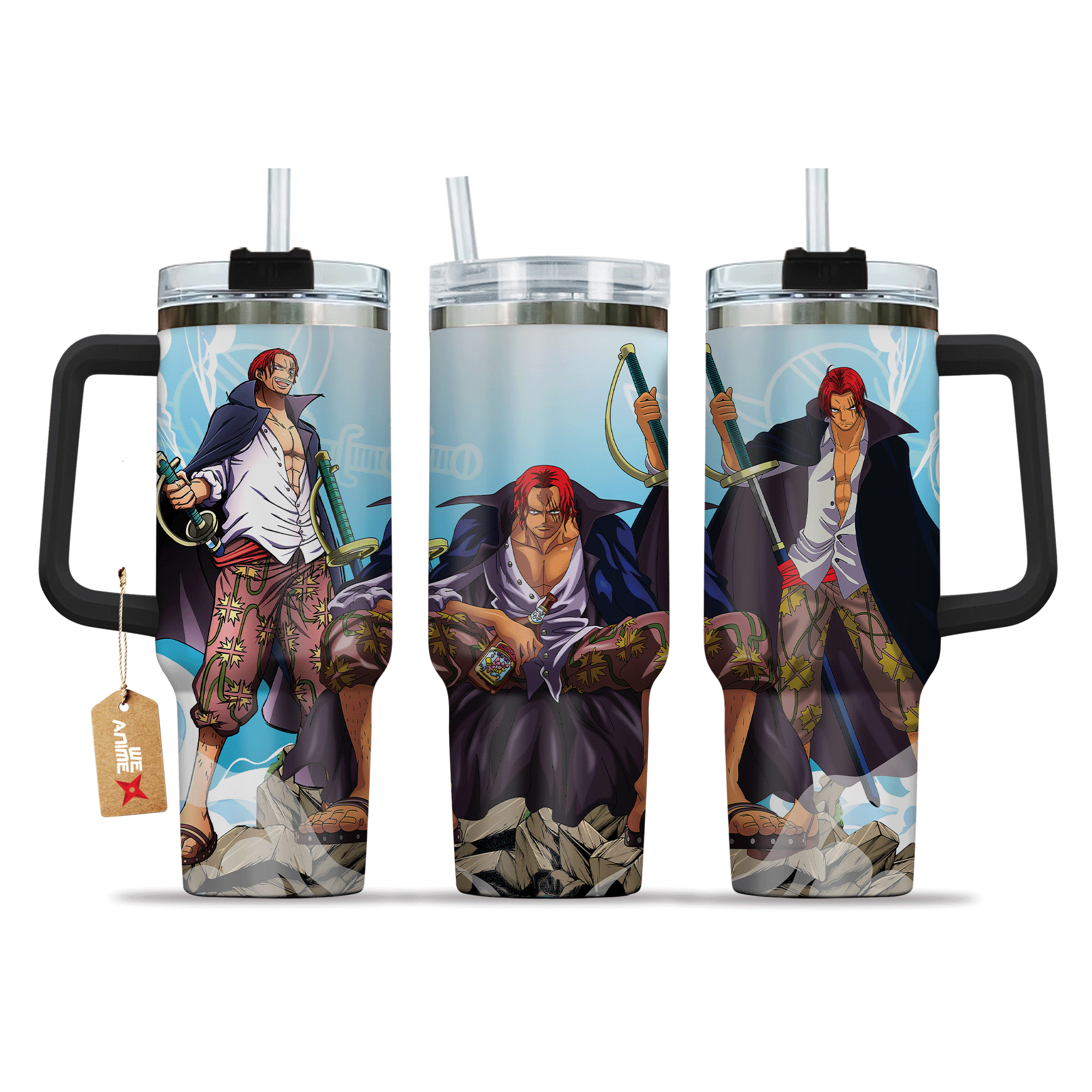 Shanks One Piece Anime Custom Stanley Cup 40 oz 30 oz Tumbler With Handle