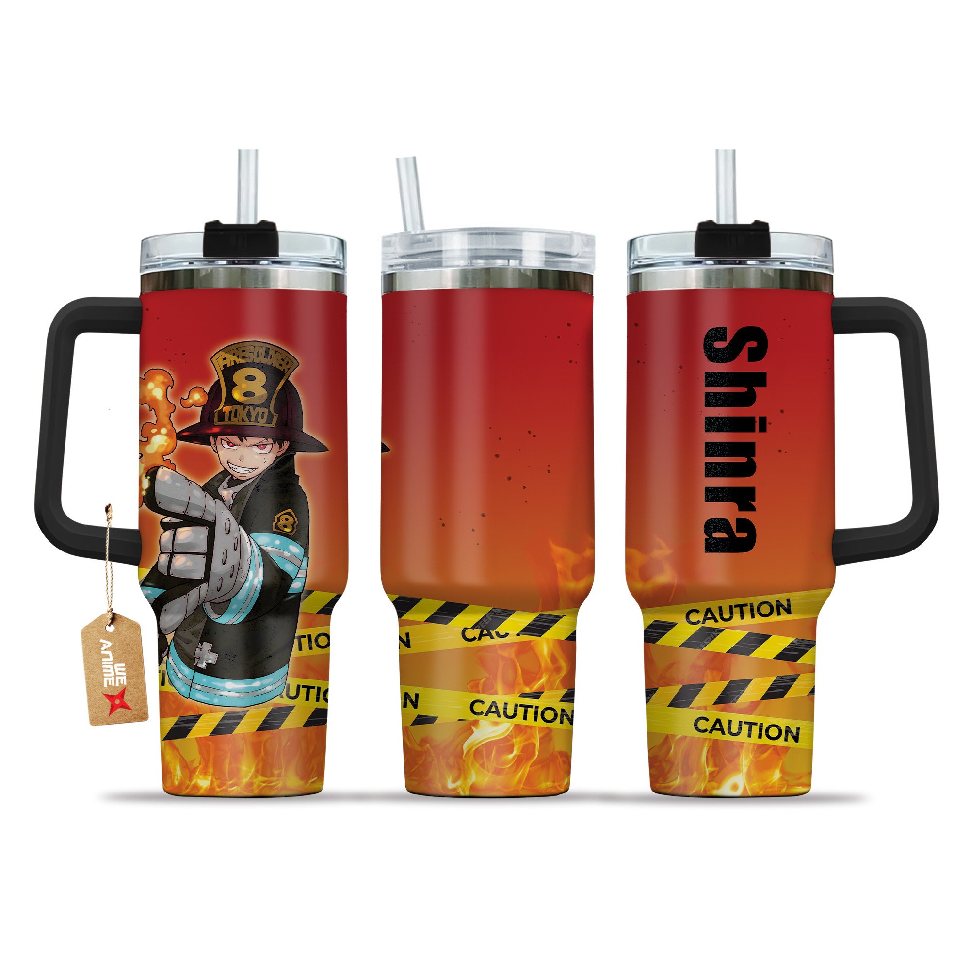 Shinra Kusakabe Fire Force Anime Custom Stanley Cup 40 oz 30 oz Tumbler With Handle