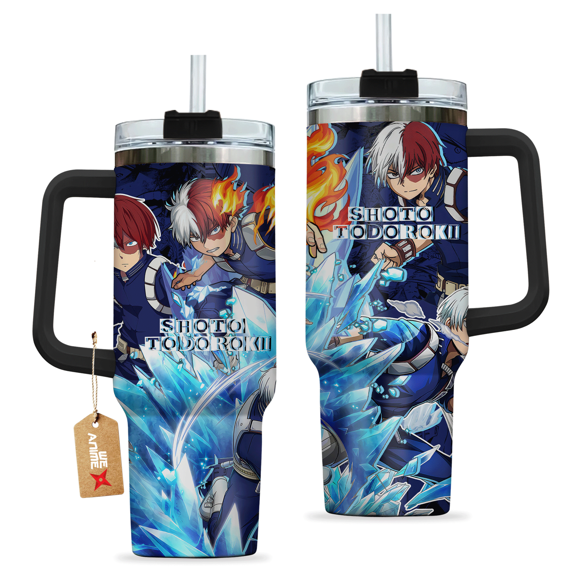 Shoto Todoroki Boku no Hero Academia Anime Custom Stanley Cup 40 oz 30 oz Tumbler With Handle