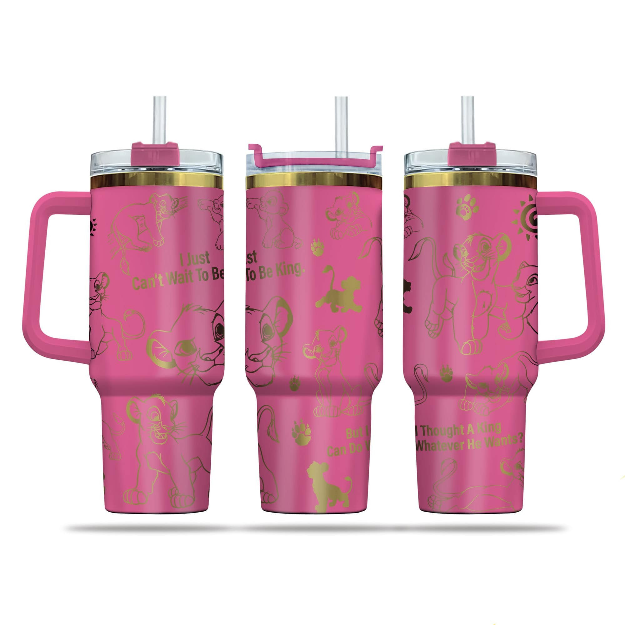 Simba Cartoon Custom Stanley Cup 40 oz 30 oz Tumbler With Handle