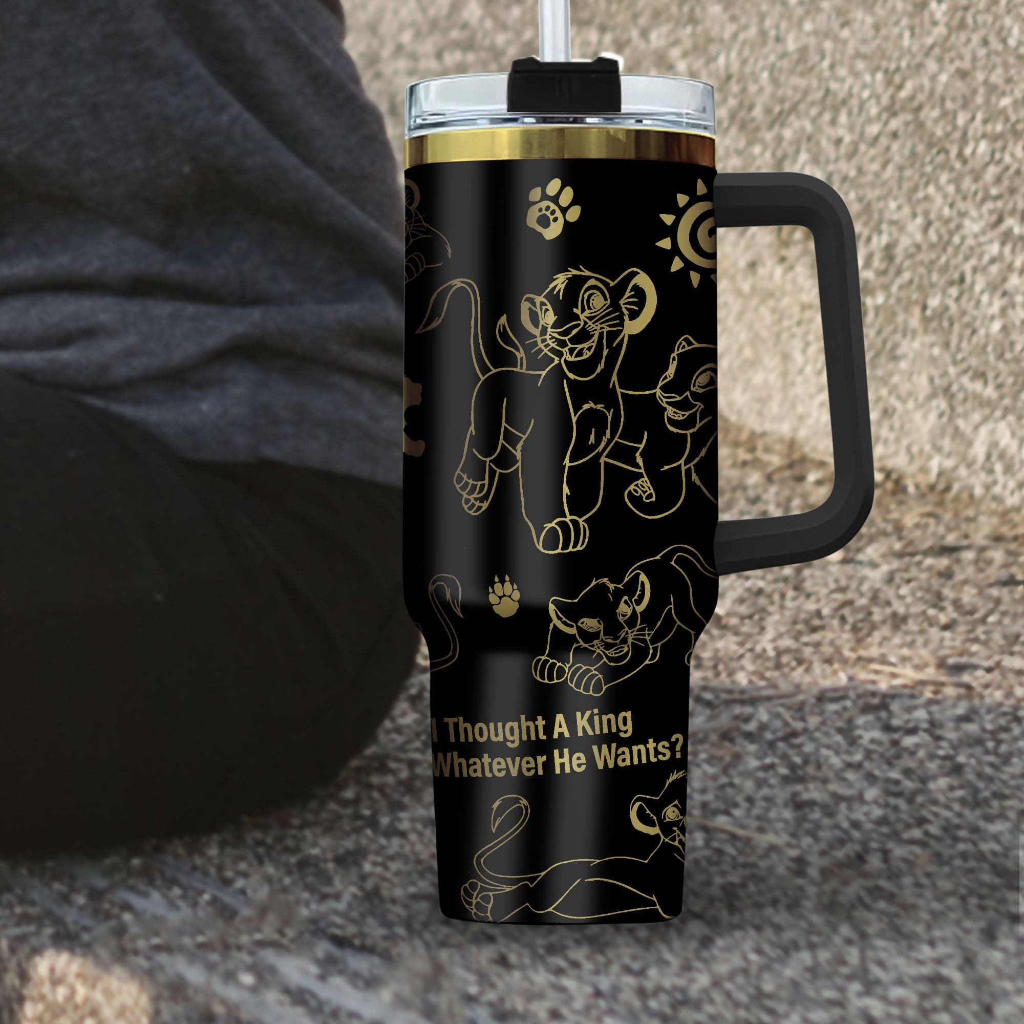 Simba Cartoon Custom Stanley Cup 40 oz 30 oz Tumbler With Handle