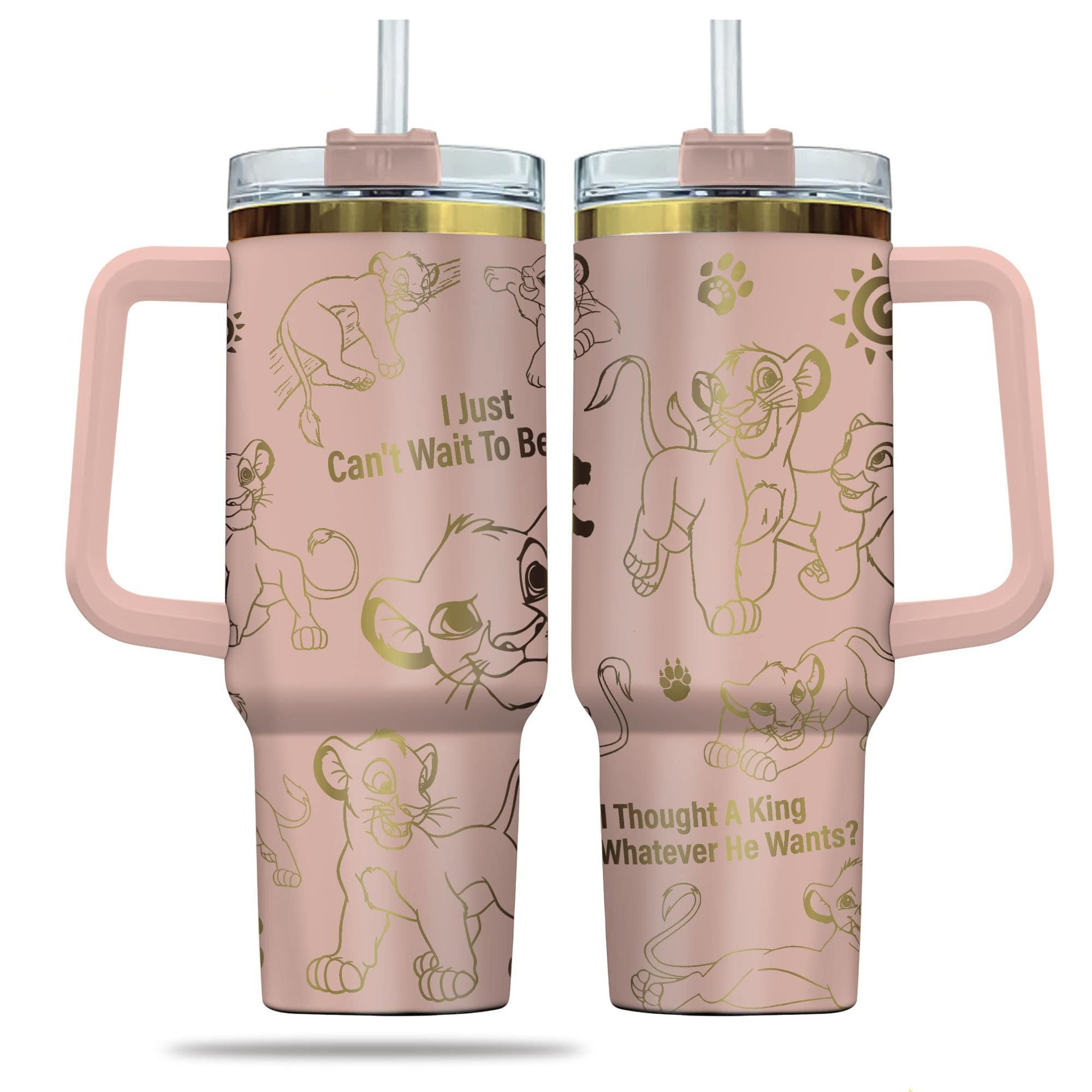 Simba Cartoon Custom Stanley Cup 40 oz 30 oz Tumbler With Handle